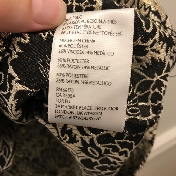 Kimchi Blue Metallic Gold Brocade Skirt 10 black full mini Urban Outfitters - Picture 9 of 10